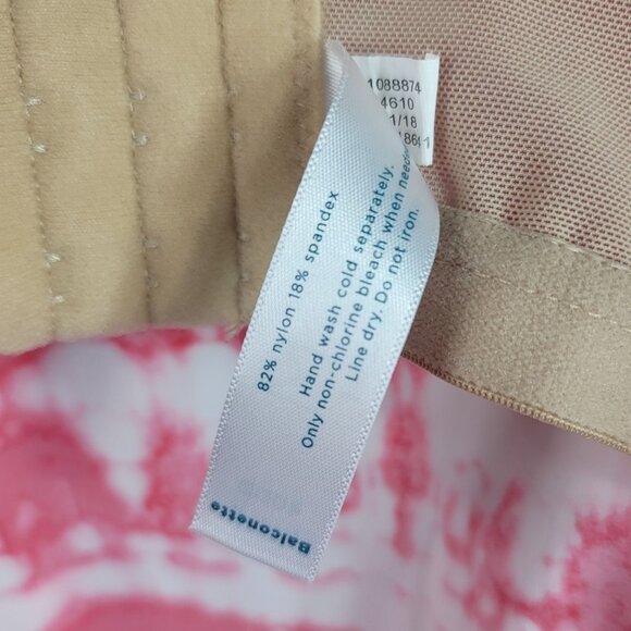 Cacique Swim Tankini Red White 40DD Adjustable Strap Underwire Bra Top Tie Dye - Picture 11 of 11